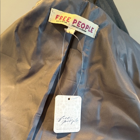 Free People Gray Belted Trench Coat NWT Size L - Picture 6 of 10